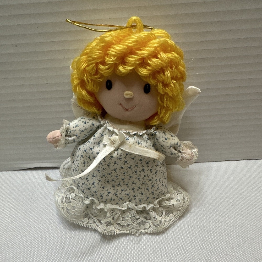 Russ Berries Blonde Curly Haired Angel Doll Plush Ornament‎